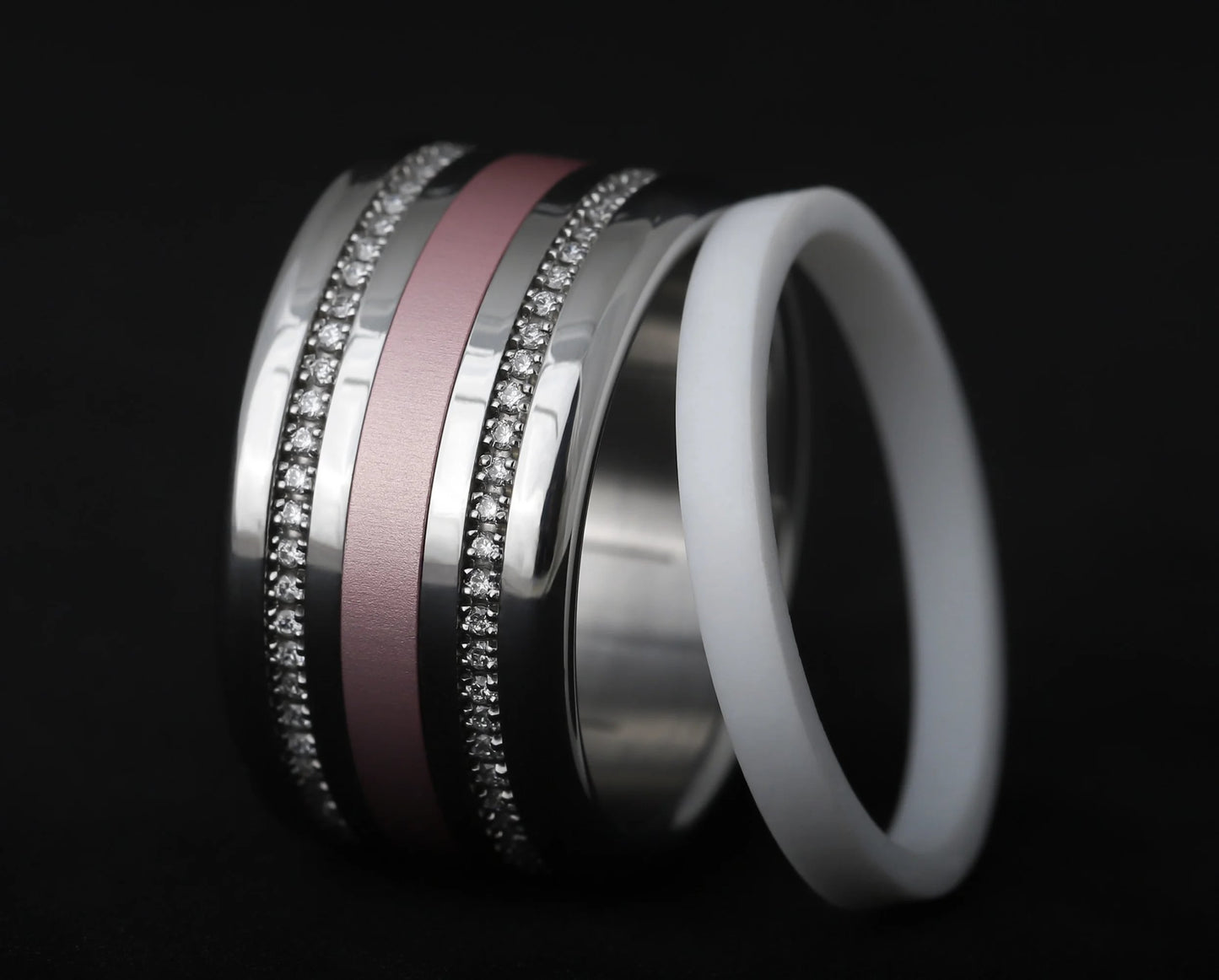 Rokoko Ring-Set - Blütenblätter aus Diamanten