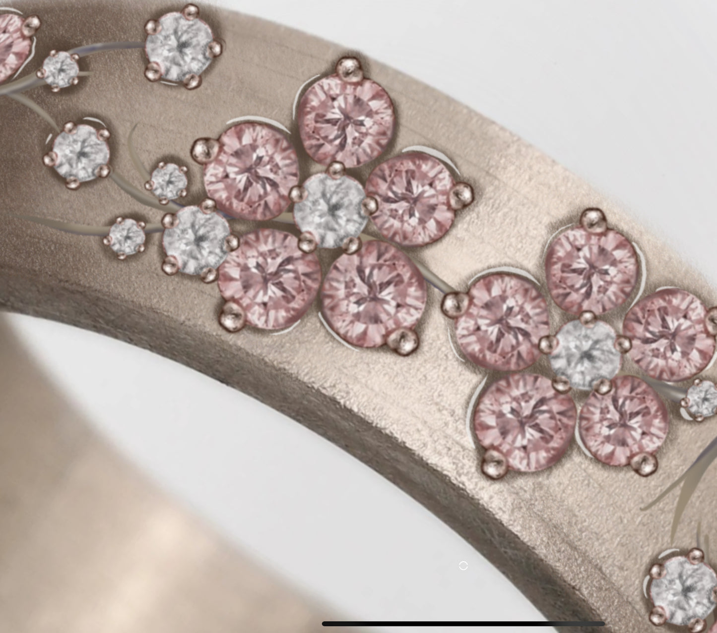 Addon Tsukihana mit "Pur" und weisse Diamanten besetzt für den auswechselbaren mood Ring