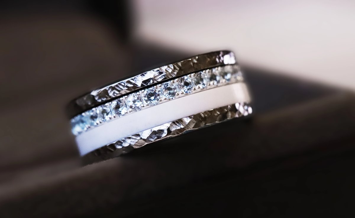 SKY BLUE - Addon (Medium) aus Silber mit Topasen besetzt - Sky blue