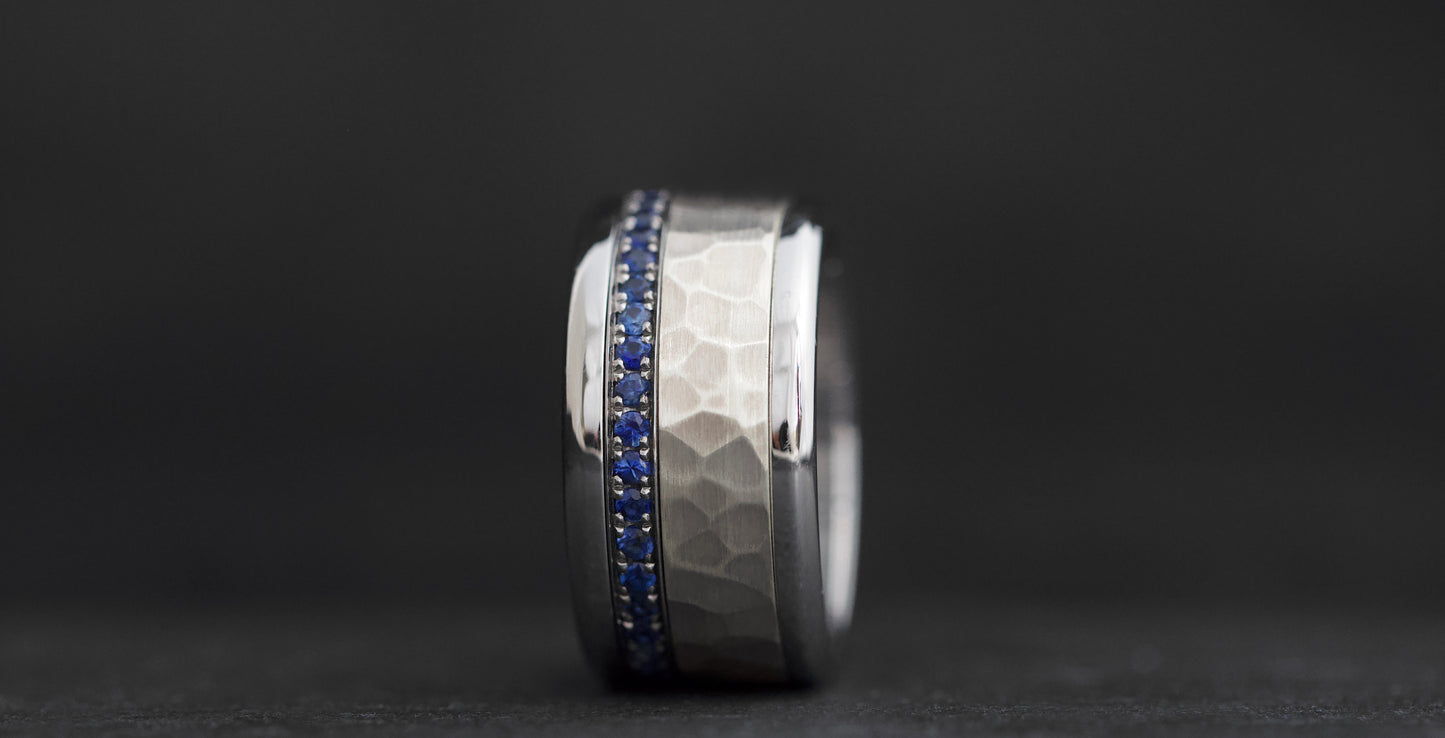 Coffret joaillerie spéciale mood lovers "saphirs et argent martelé"