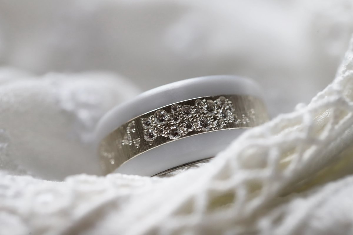 Luxus Damenring - Innenring aus Silber (2/3 Addon) Harrow "White" mit Diamanten