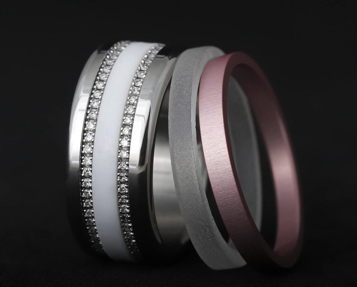 Rokoko Ring-Set - Blütenblätter aus Diamanten