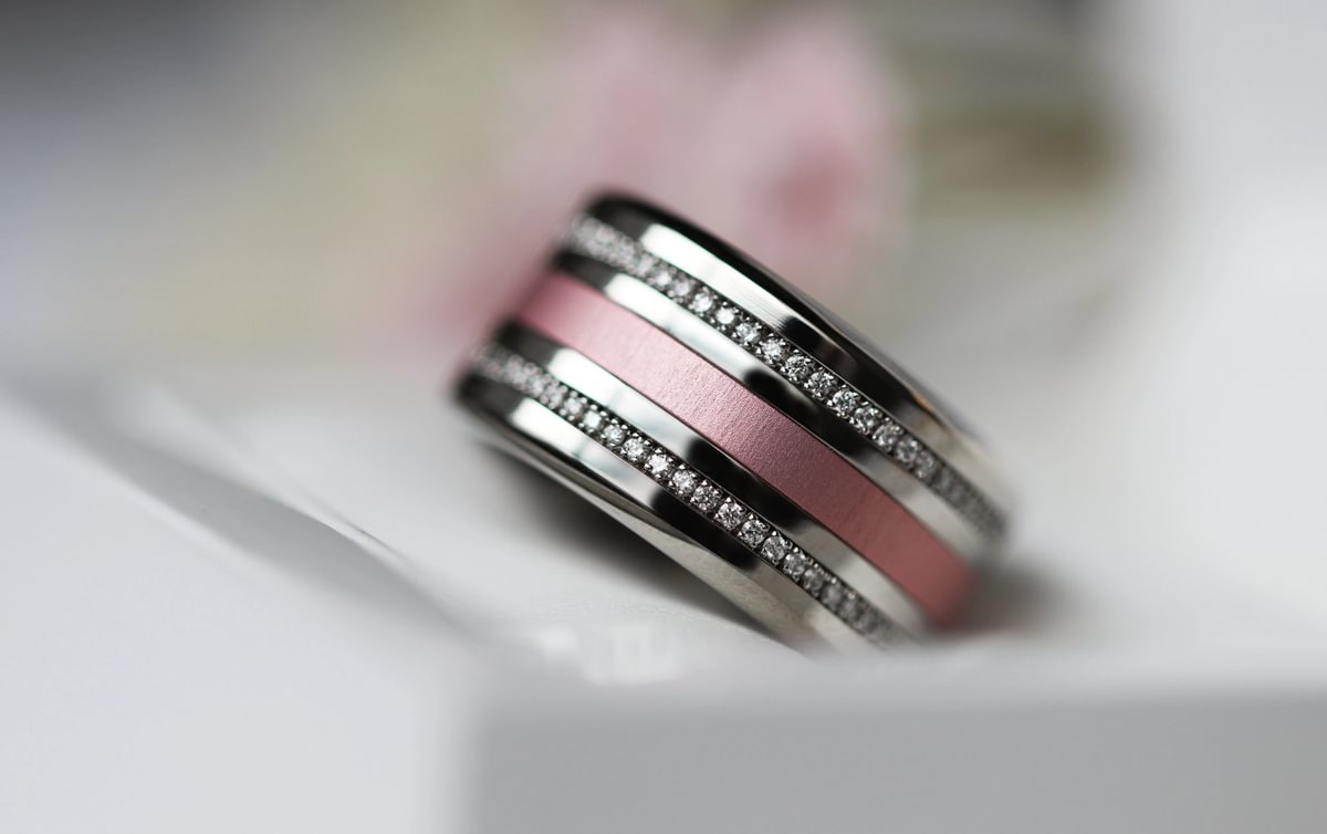 Rokoko Ring-Set - Blütenblätter aus Diamanten