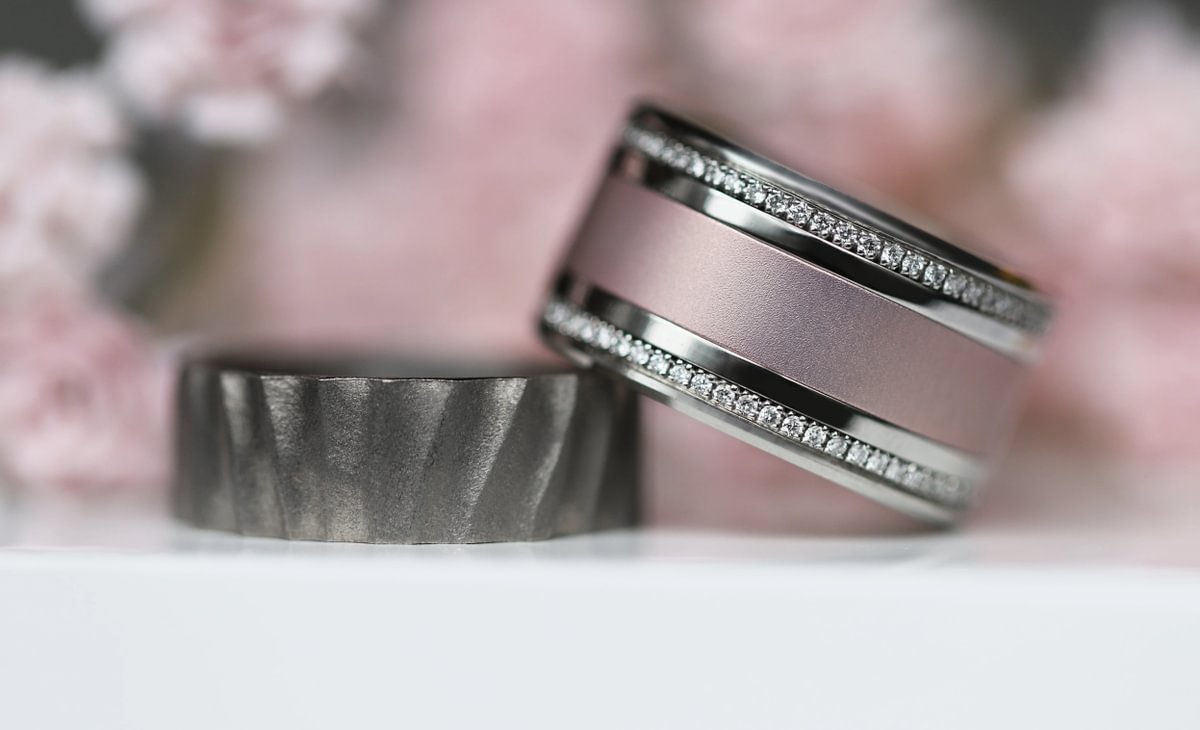 Rokoko Ring-Set - Puderfarbenes Geheimnis