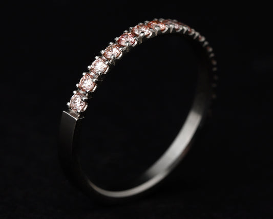 Medium Addon aus Edelstahl mit Zermatter rosa „Pur“ Diamanten zur Hälfte besetzt