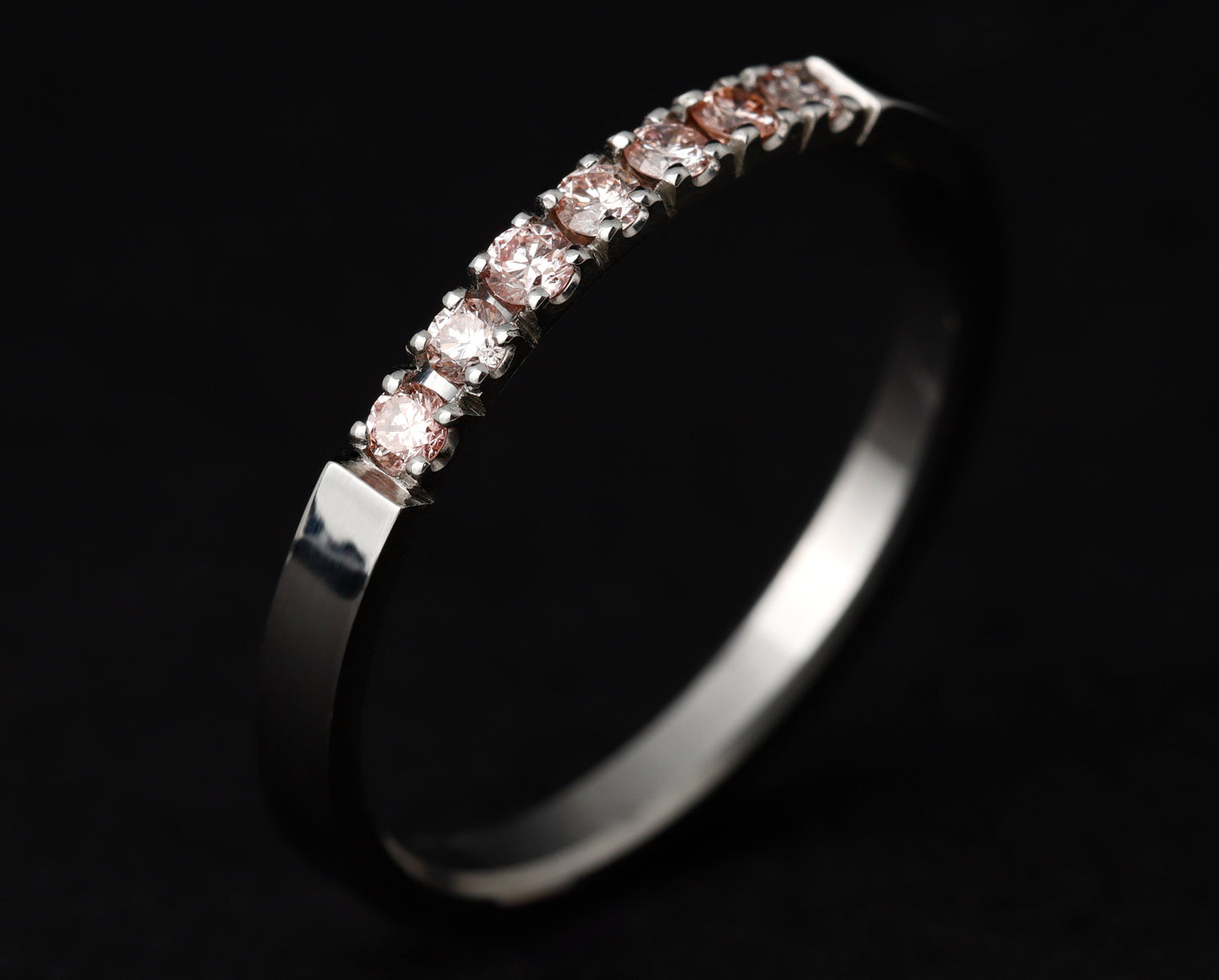 Medium Addon aus Edelstahl mit Zermatter rosa „Pur“ Diamanten vollständig besetzt