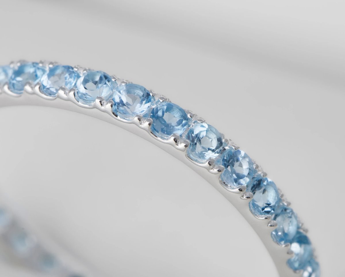 OCEAN BLUE -  Addon (Medium) aus Silber mit Topasen besetzt - Ocean blue
