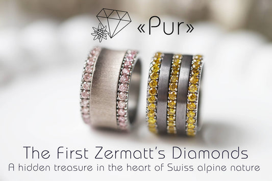 Large Fassung mit 2,1mm rosa Pur Diamanten auf einer Seite vollständig besetzt