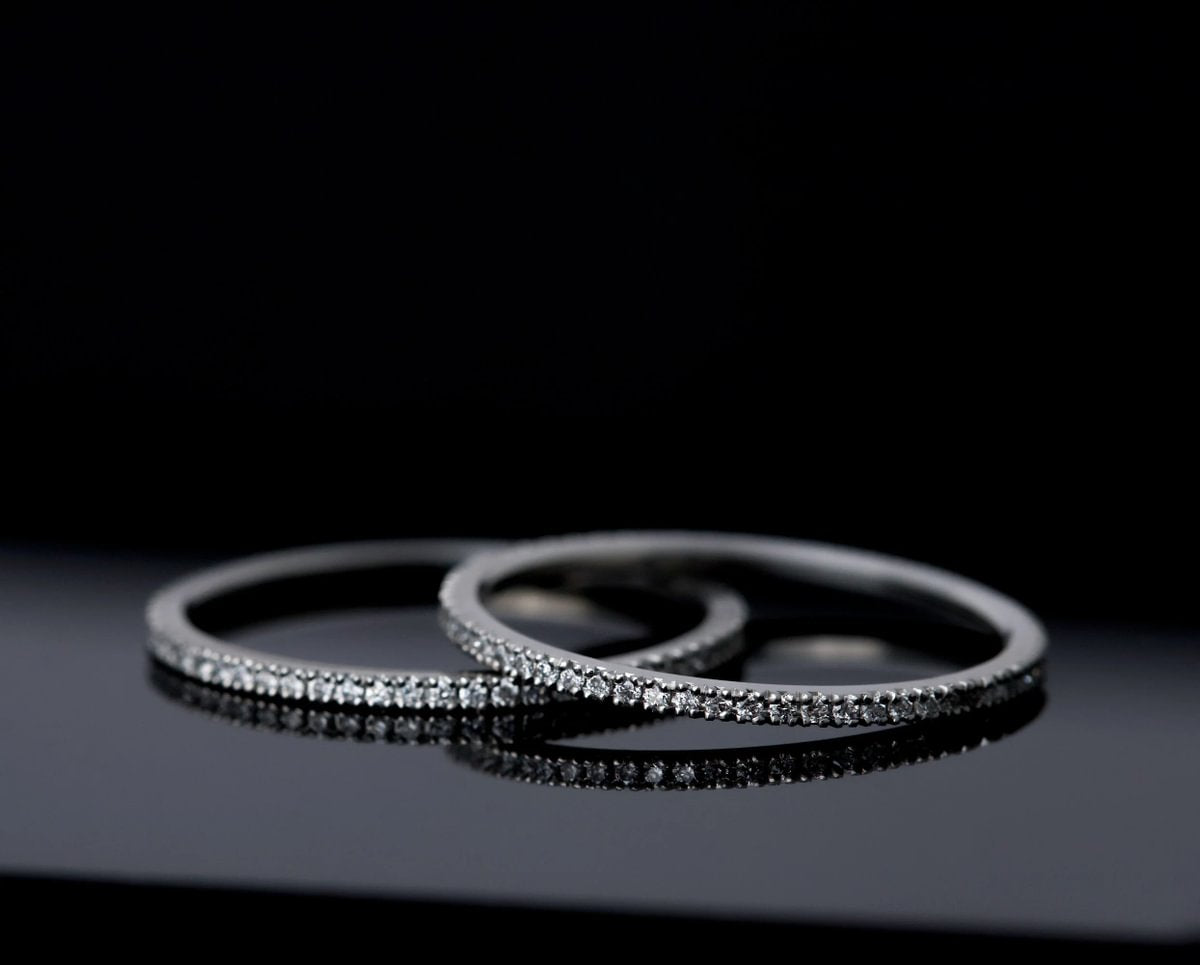 Mini Addon aus Edelstahl, vollständig mit 0.9mm weissen Diamanten besetzt – exklusiv für den Schweizer mood Ring