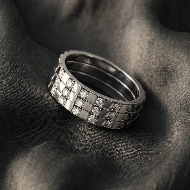 Innenring aus 18K Graugold (Medium Addon) "Achse" aus der "Goldenes Quadrat" Kollektion für Luxus-Ring