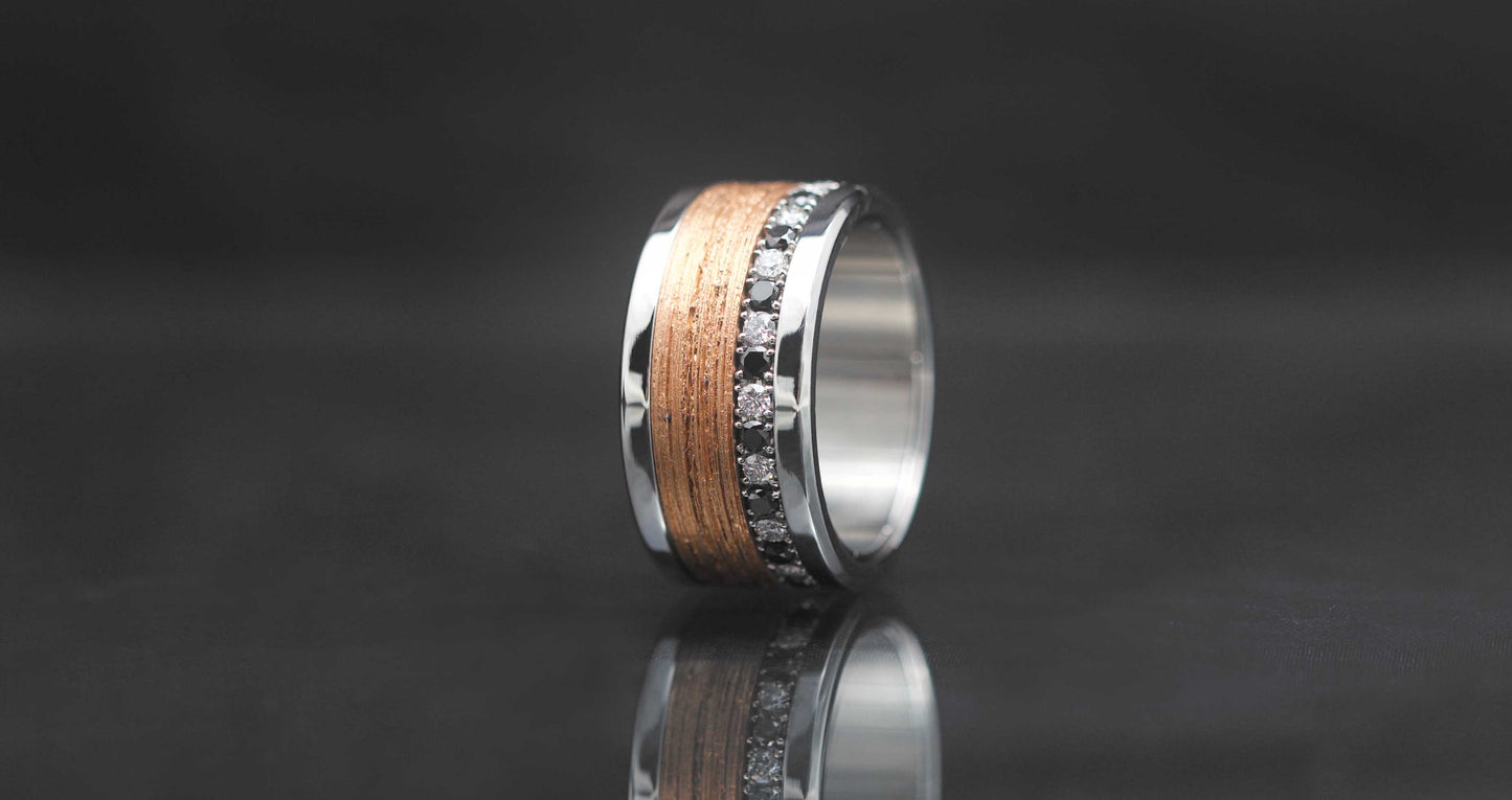 Medium Addon aus Stahl mit Diamanten und schwarzen 1,9mm Diamanten vollständig besetzt