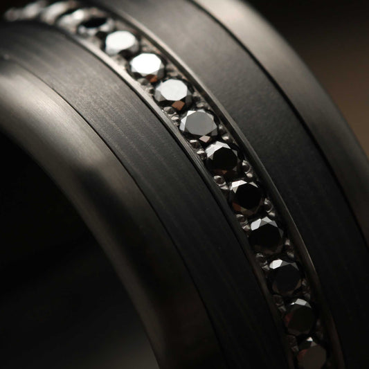 Medium Addon aus Stahl black mit schwarzen 1,6mm Diamanten vollständig besetzt