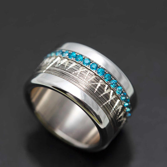 Medium Addon aus Stahl mit Topasen vollständig besetzt